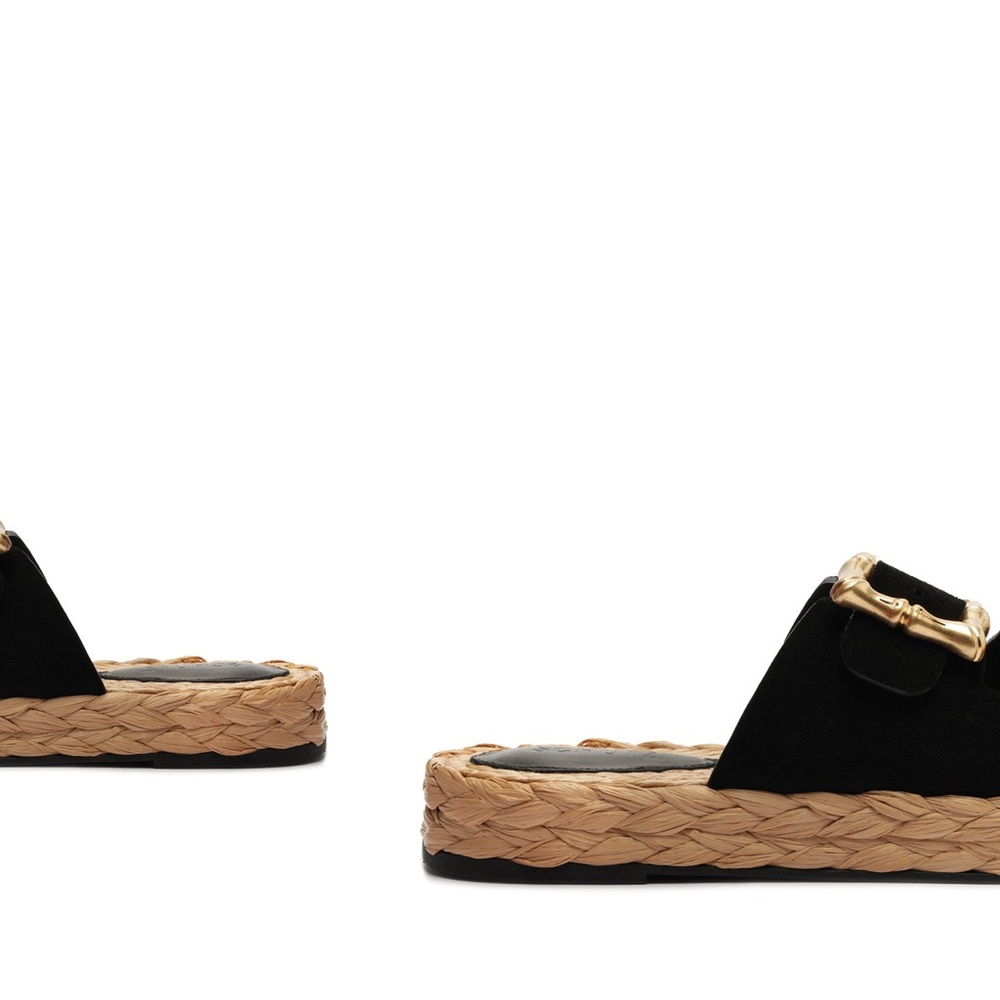 SCHUTZ Enola Rope Flat Sandal Size 9.5 Black - Picture 6 of 10